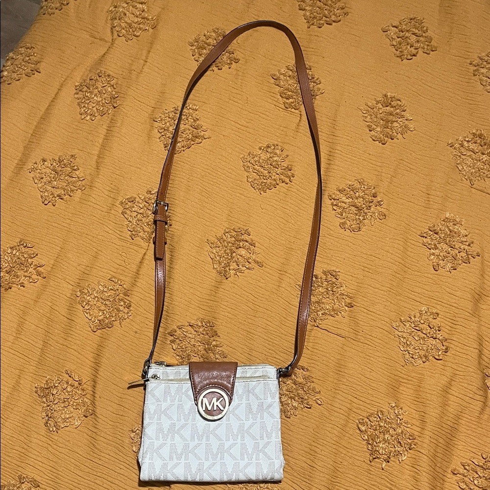 Michael Kors Tan and Cream Crossbody Bag